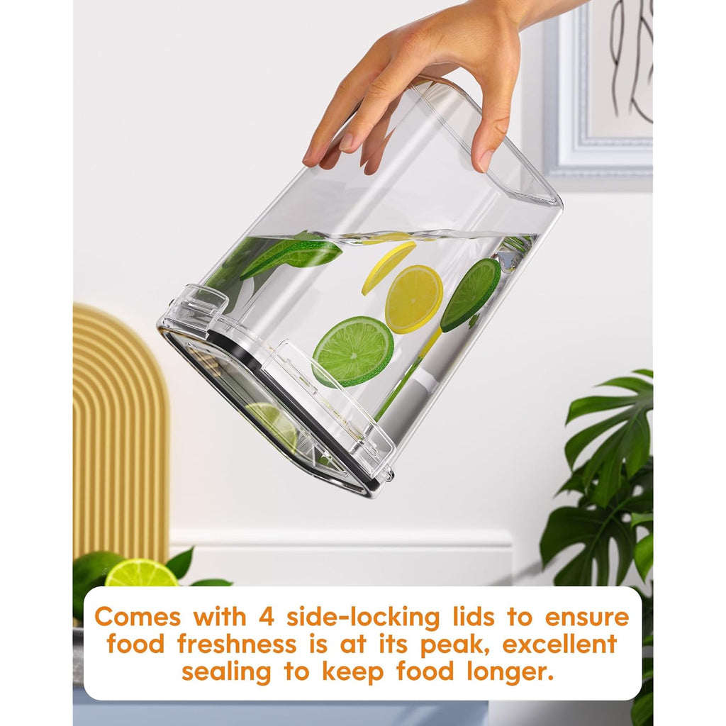 Airtight Food Storage Containers with Lids, 24 PCS Kitchen and Pantry Organization Canisters, BPA-Free, PVC-Free, Food-grade Plastic Leak-proof Jars for Cereal, Flour, Sugar, Extra 24 Labels & Marker