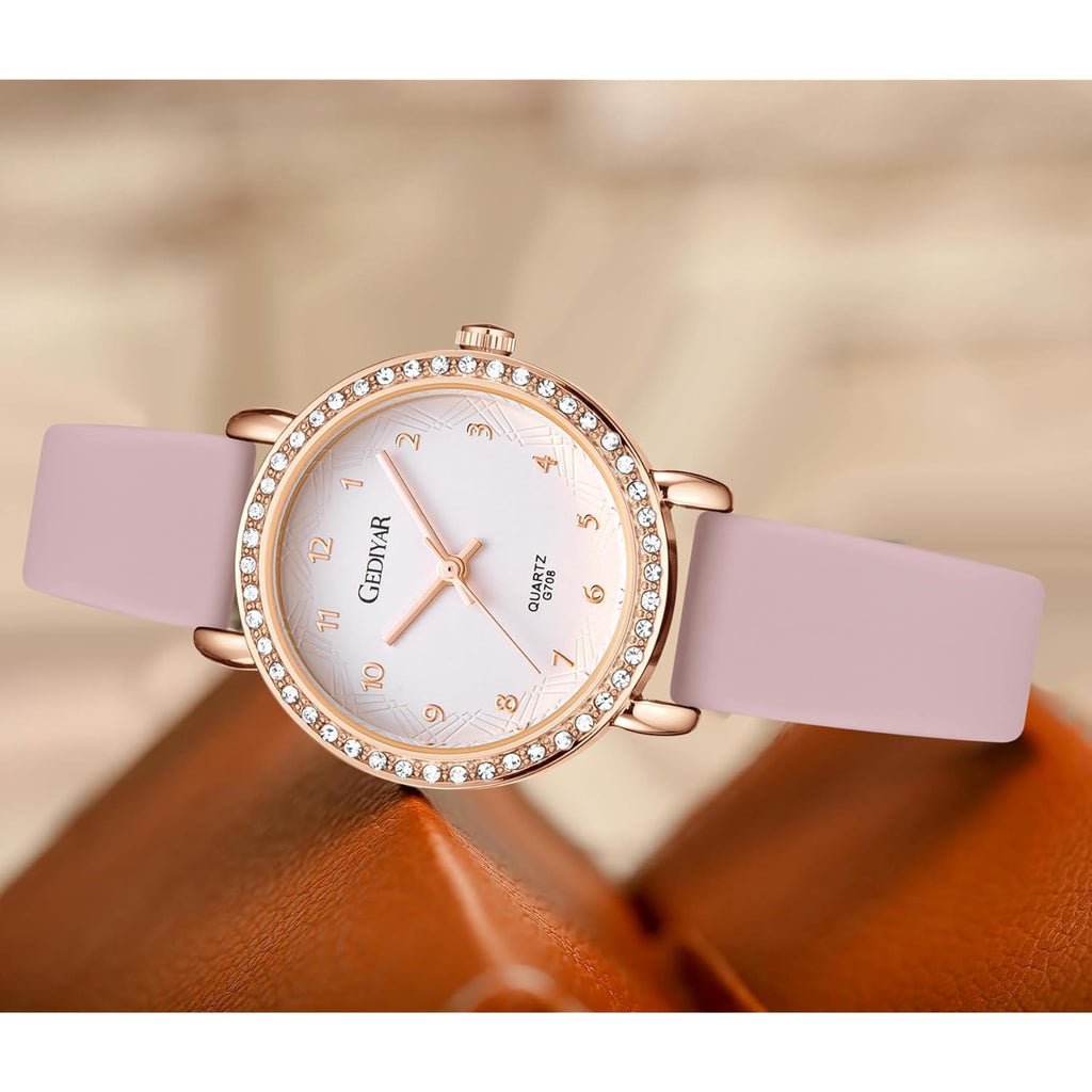 Women's Quartz Watch, Crystal Rhinestone Bezel, Waterproof Analog Display, Ladies Variety Colors Silicon Jelly Casual Dress Wristwatch for Nurse
