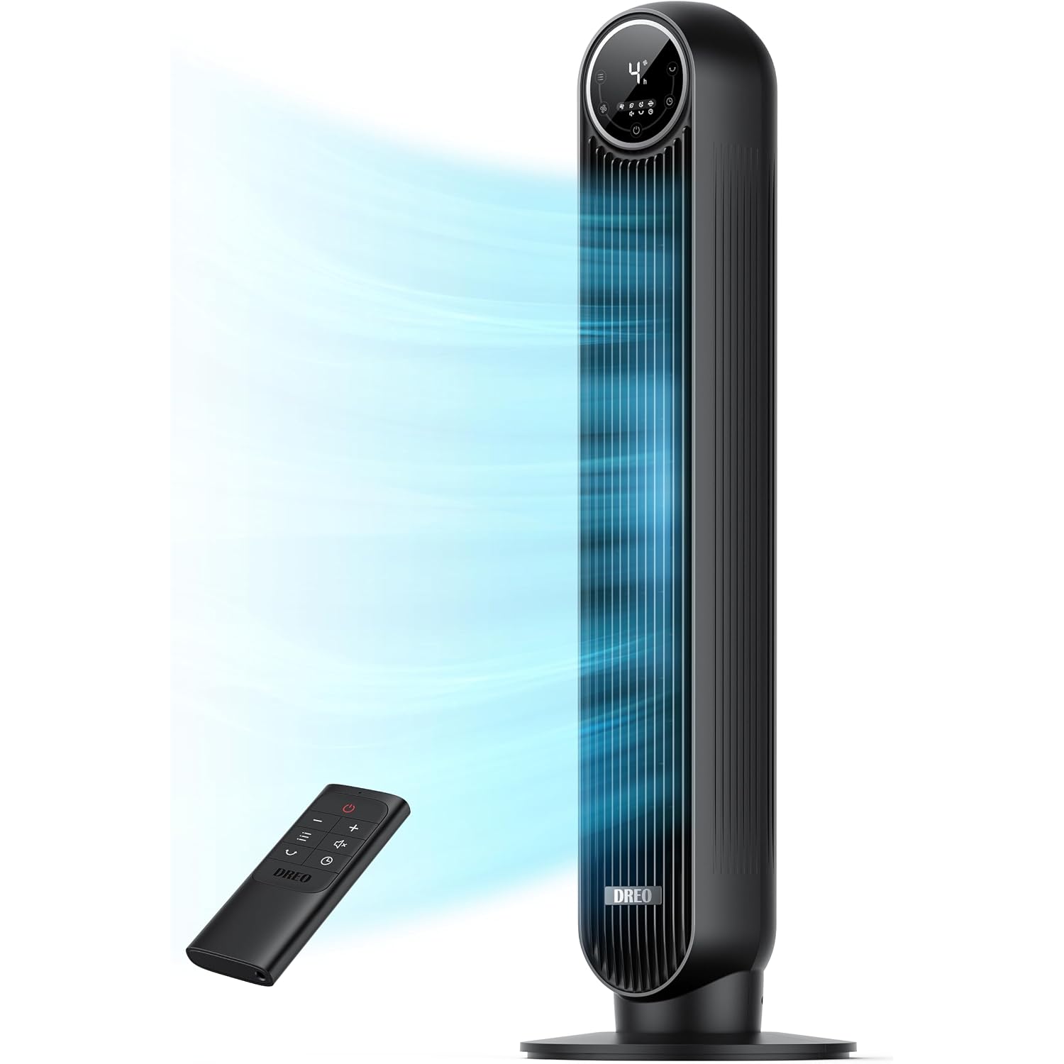 Dreo Tower Fan For Bedroom, 28Ft/S Velocity, 20Db Ultra Quiet, 8 Speeds | 2026 Upgraded Dc Motor, 90° Oscillating, 4 Modes Standing Fan, Bladeless Fan For Indoors, Floor Fans With Remote, Black