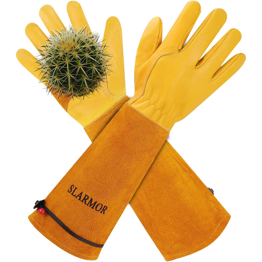 Long Gardening-Gloves Women/Men-Thorn Proof Rose Pruning Heavy Duty Gauntlet, Best Garden Gifts For Gardener-L