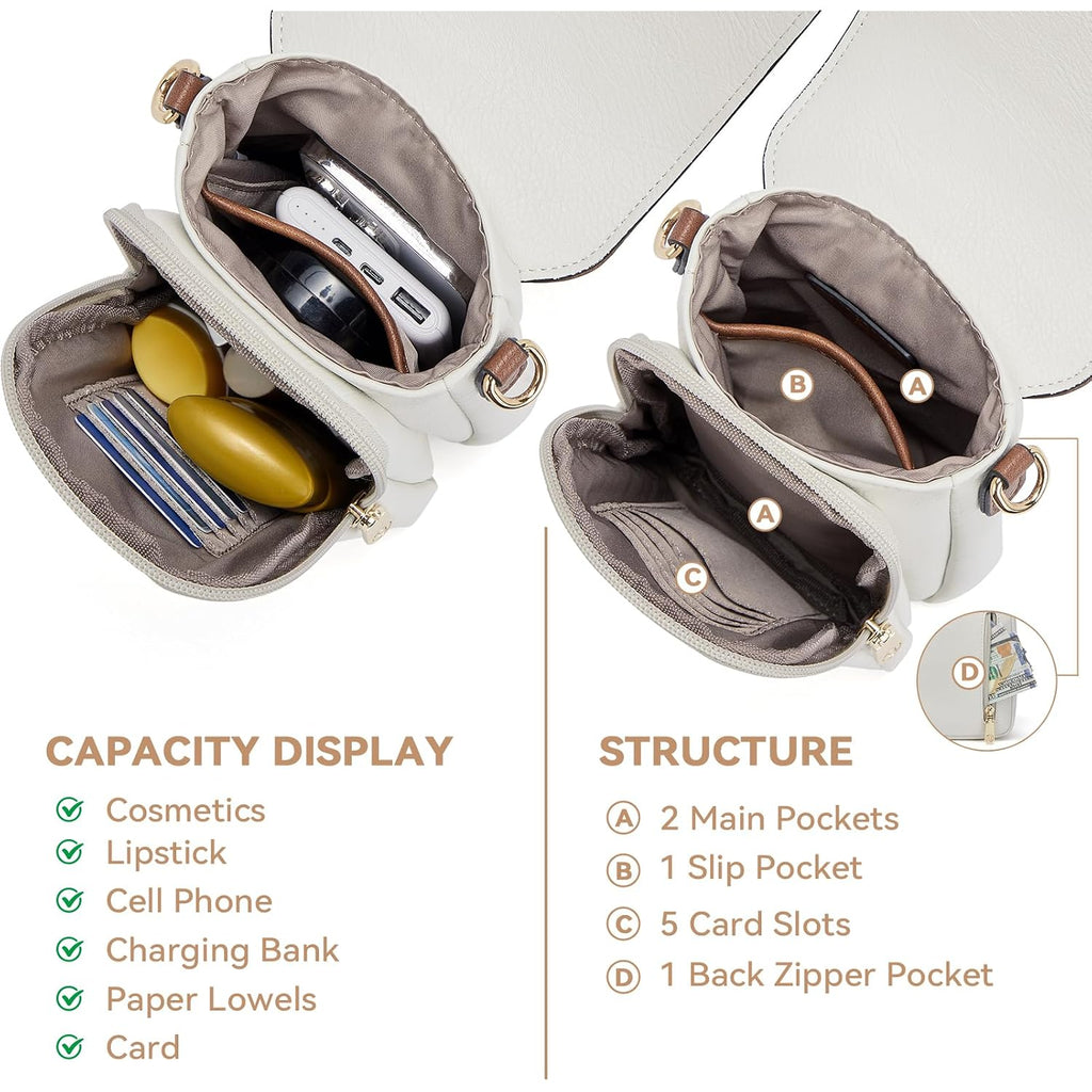 Bostanten Crossbody Bags For Women Cell Phone Purse Leather Wallet Handbags With Card Slots
