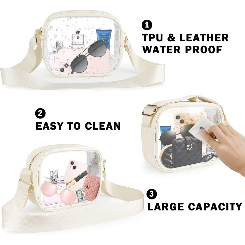 KETIEE Clear Crossbody Bag, Stadium Approved Clear Purse Bag for Concerts Sports Events Festivals