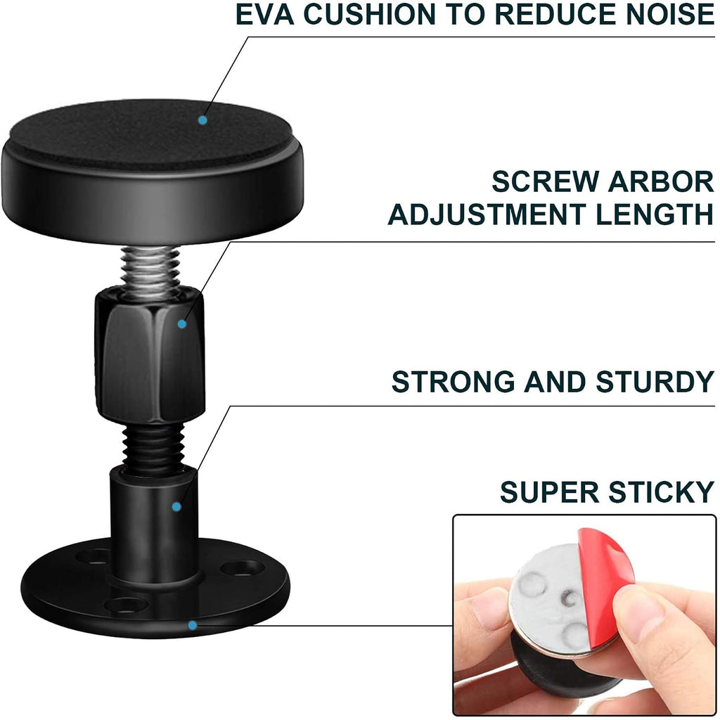 Krisler Adjustable Threaded Bed Frame Anti-Shake Tool, Headboard Stoppers, Bedside Anti Shake Tool For Beds Cabinets Sofas, 4Pcs, 30-68Mm (Black)