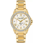 Bulova Ladies' Marine Star 'Series L' 3-Hand Day Date Quartz Diamond Watch, Sapphire Crystal, 100M Water Resistant, Mother-Of-Pearl Dial, 34Mm