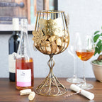True Wine Glass Cork Holder, Decorative Wine Cork Storage And Decor, Set Of 1, Rustic Bronze Finish