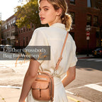Vegan Leather Crossbody Bag For Women With 2 Straps, Small Messenger Bag With Anti Theft Zipper Pocket Vintage Shoulder Bag