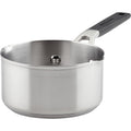 Kitchenaid Stainless Steel Induction Sauce Pan With Pour Spouts, 1-Quart Small Pot, Brushed Stainless Steel