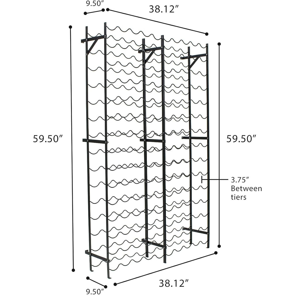 Sorbus Wine Rack Freestanding Floor - Wine Bottle Holder Holds 150 Bottles Of Wine - 150 Bottle Capacity Wine Storage For Any Bar, Wine Cellar, Kitchen, Dining Room