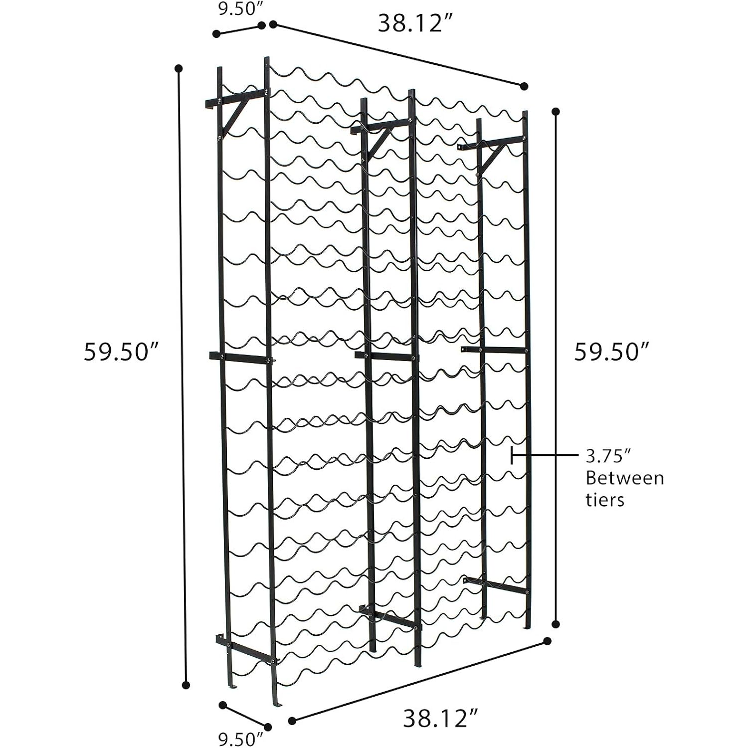 Sorbus Wine Rack Freestanding Floor - Wine Bottle Holder Holds 150 Bottles Of Wine - 150 Bottle Capacity Wine Storage For Any Bar, Wine Cellar, Kitchen, Dining Room