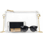Lorbro Clear Purse for Women Stadium Approved, Clear Crossbody Bag with Zipper Closure, Transparent Purse for Concert Sports