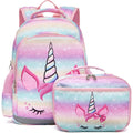 Backpack For Girls, Kids Backpacks Preschool Kindergarten Bookbag Cute Lightweight With Chest Strap And Lunchbox (Unicorn)