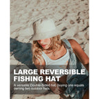 XXL Oversize Bucket Hat Reversible, XL L M S Fisherman Sun Cap With Chin Strap, Travel Beach Outdoor Hat For Men Women Black-beige