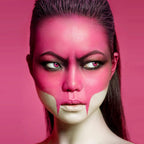 MEICOLY Pink Face Body Paint Stick(1.06Oz),Waterproof Sweatproof Pink Eye Black Softball/Baseball/Football,Cream Body Paint,Blendable Face Paint for Halloween Special Effects SFX Makeup