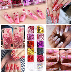 3D Heart Nail Glitter Sequins Art Stickers Decals Supplies Flakes Holographic Confetti for Acrylic Nails Designs Makeup DIY Decoration