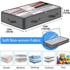 4 Pack Under Bed Storage, 90L Collapsible Closet Containers Organizers And Under Bed Storage Bins, Underbed Storage Bags For Wrapping Paper, Blanket, Towels, Clothes, Comforter, Sweaters, Linen Sheet