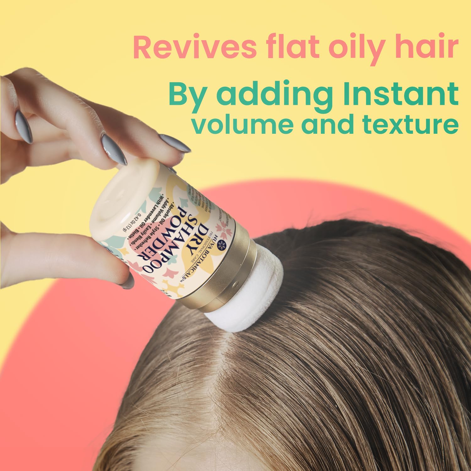 Non Aerosol Dry Shampoo Powder With Biotin - Lavender Extract And Korean Ginseng - Volumizing Travel Size (0.42 Oz) - Gifts For Her