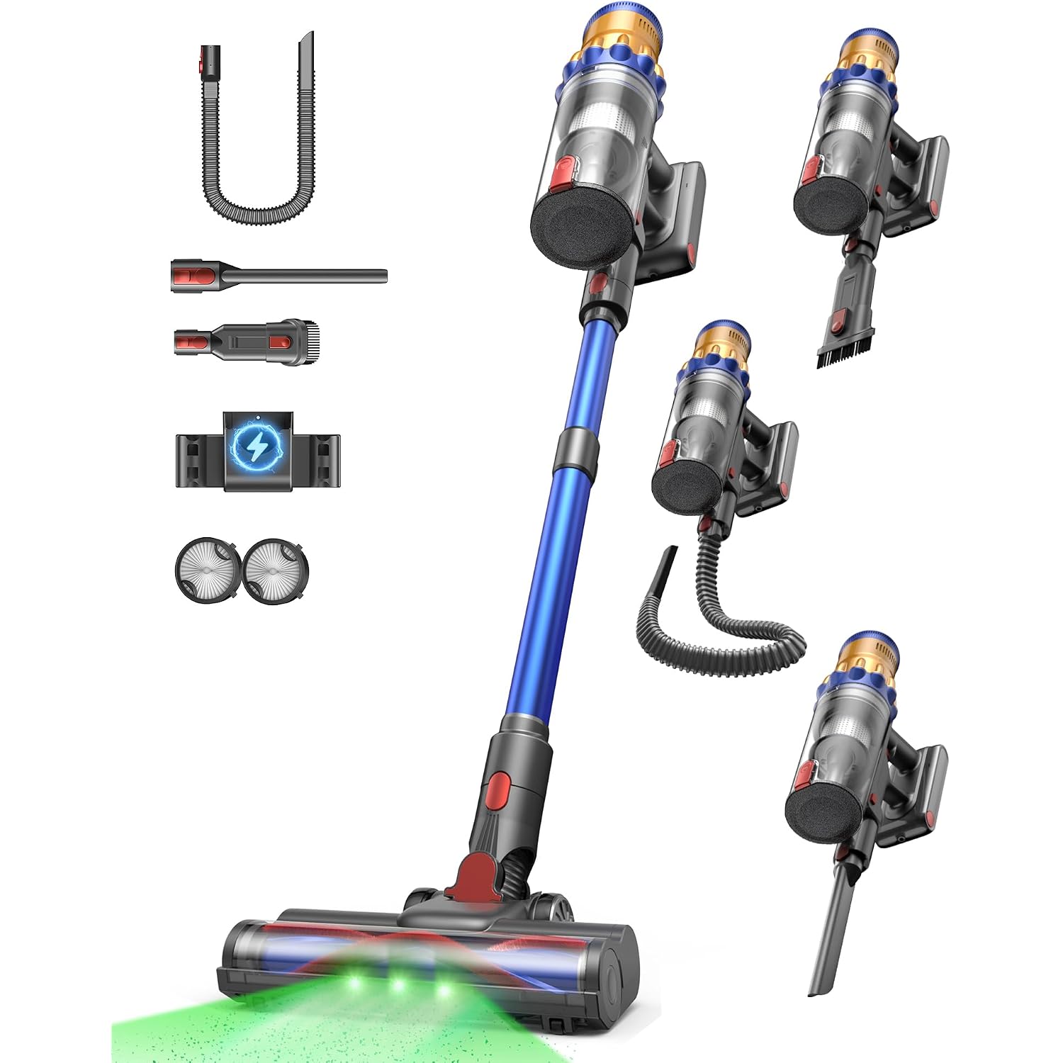 Cordless Vacuum Cleaner, 650W/55Kpa Vacuum Cleaners For Home, 70Mins Stick Vacuum With Self-Standing,Anti-Tangle,Wall Mount Charging,Lightweight Wireless Vacuum For Hardwood Floors Carpet Pet Hair Car