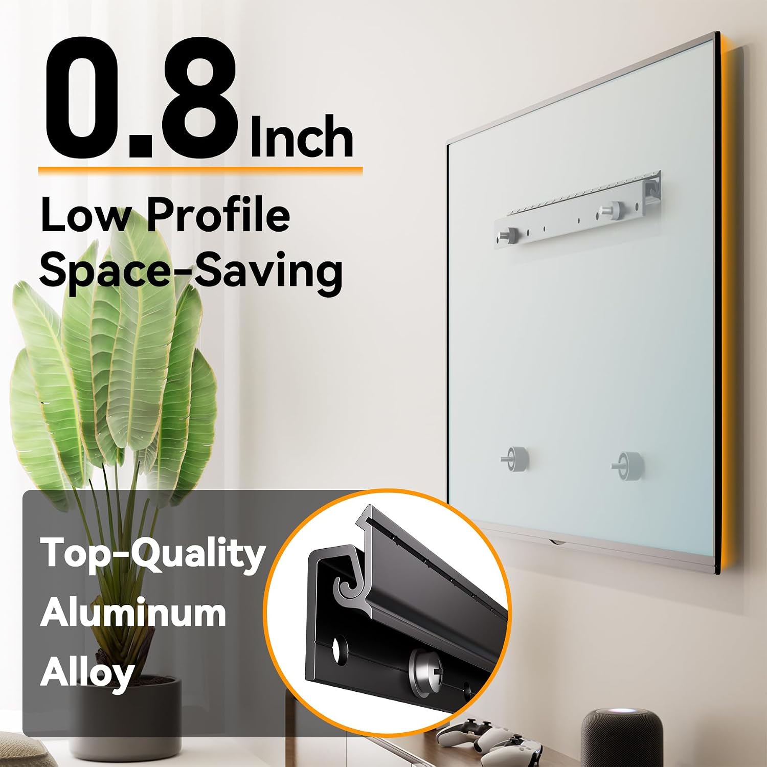 Studless Tv Wall Mount For 32-75 Inch Tvs, No Stud Drywall Tv Mount Holds Up To 150 Lbs, Low Profile, No Drill, Easy To Install For Bedroom Living Room, Bubble Level Included