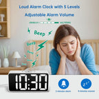 Dreamsky Small Digital Alarm Clock For Bedroom, Rgb Desk Clock For Kid Girl | Electric Clock With Large Numbers For Bedside Nightstand, Dimmer, Adjustable Alarm Volume, Usb Port, Usb-C Adapter Powered