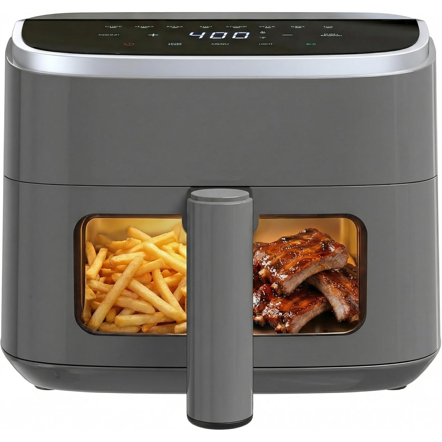 Sweetcrispy Air Fryer 4 Quart with Window, 1500W Digital Airfryer with 8 Presets, 60-Min Timer, Max 400°F, Auto Shut Off & Nonstick Dishwasher Safe Basket, Shake Reminder for Small Kitchen