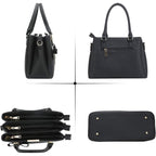 KKXIU 3 Zippered Compartments Purses and Handbags for Women Top Handle Satchel Shoulder Ladies Bags