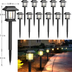 Solar Lights Outdoor,12 Pack 3000K Waterproof Auto On/Off Solar Pathway Lights For Your Garden, Landscape, Path, Yard, Patio, Driveway,Walkway Decor