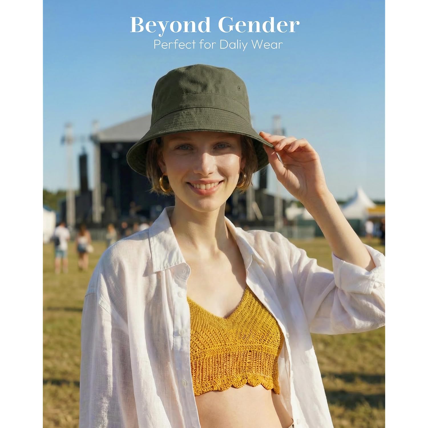 Hongteya Bucket Sun Hats For Woman Men Cotton Packable Summer Beach Sun Bucket Hats For Women Men Fishing Outdoor Vacation