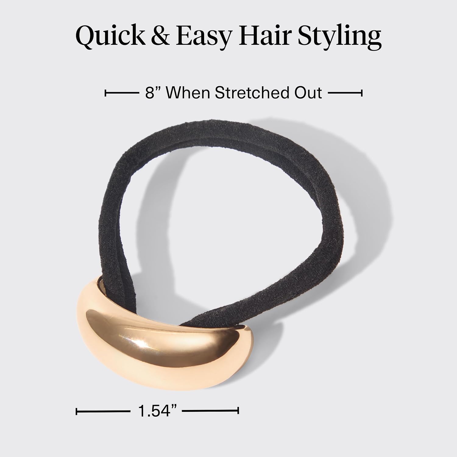 Kitsch Gold Hair Cuff - Metal Ponytail Cuff For Braids, Updos & Everyday Hairstyle | Durable & Elegant Hair Ties | Girl Fashion Accessories - Small, 1Pc