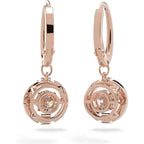 SWAROVSKI Una Pierced Drop Earrings with Dancing Crystal and Matching Pavé on a Rose-Gold Tone Finish Setting, Part of the Swarovski Una Collection