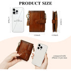 Leather Wallet Women,Rfid Blocking Small Wallets For Women Compact Bifold Slim Wallet Card Holder With Zipper Coin Pocket Brown