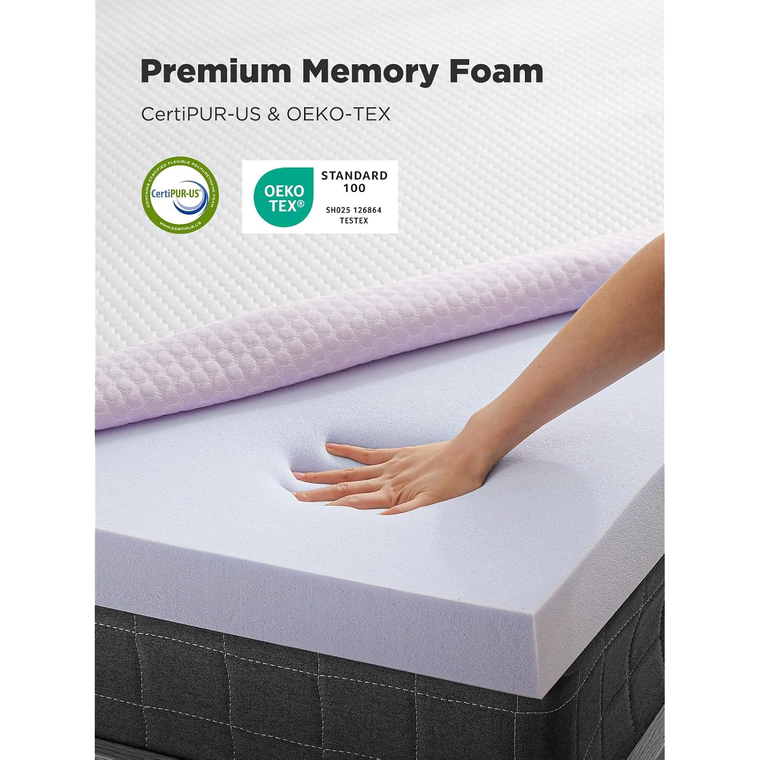 Perlecare Twin Xl Mattress Topper, 3 Inch Cooling Mattress Topper - Gel Memory Foam For Pressure Relief, Premium Soft Sleep, Non-Slip Design With Removable & Washable Cover, Oeko-Tex Certified