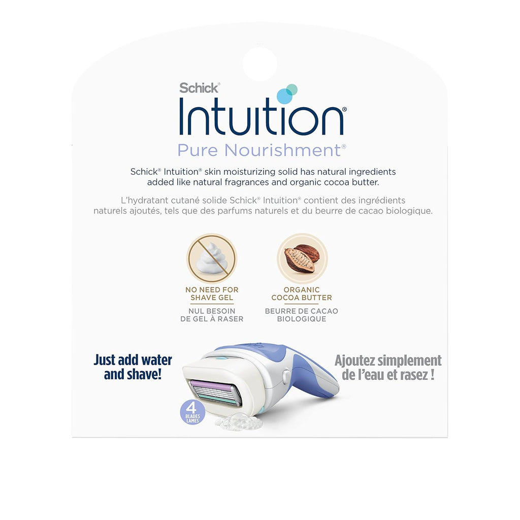 Schick Intuition Pure Nourishment Womens Razor Refills with Coconut Milk and Almond Oil, 3 Count (Pack of 1)