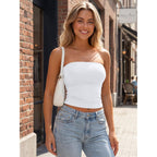 Automet Womens Seamless Strapless Bandeau Tube Tops Stretchy Summer Going Out