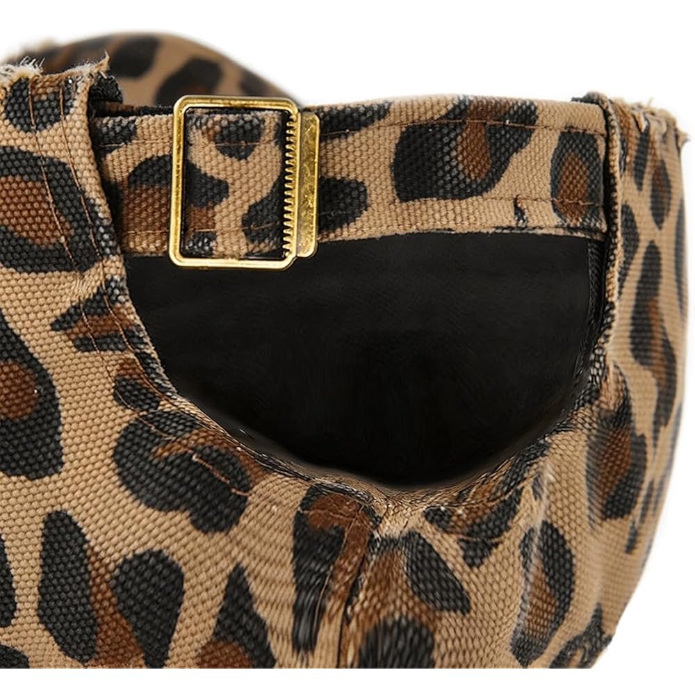 Classic Low Profile Baseball Cap for Men Women Adjustable Cotton Trucker Hats Dad Hat Plain Cap Leopard Khaki