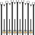 Nuerpo 7 Pack String Light Poles,Metal Poles For Hanging Outdoor Light Strings,7 Pack 10 Ft Light Poles Stand For Outside Garden,Patio,Wedding,Backyard,Deck,Party