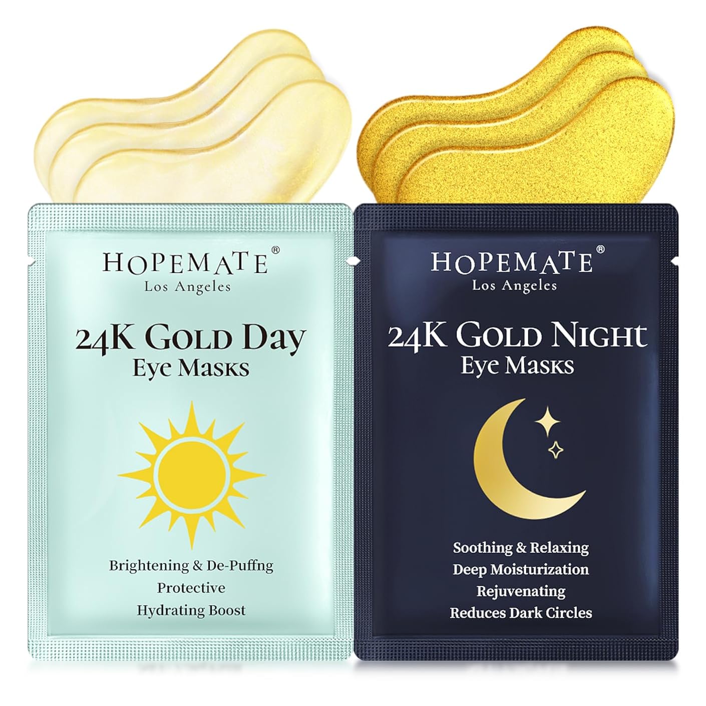 Under Eye Patches For Puffy Eyes,Dark Circles,Wrinkles & Eye Bags-Day & Night Eye Mask Gel Set With Collagen & 24K Gold,Ideal Undereye Skincare Gift For Bridesmaids, Women & Birthdays