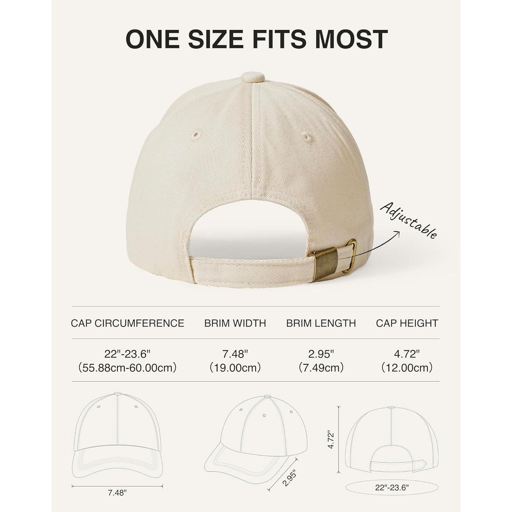 Jeasona Cotton Baseball Cap with 3D Metal Heart Accent - Adjustable, Chic & Minimalist Dad Hat for Hiking & Casual Wear