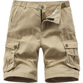 Vcansion Men'S Cargo Shorts Casual Cotton Multi-Pockets Elastic Waist Camo Shorts