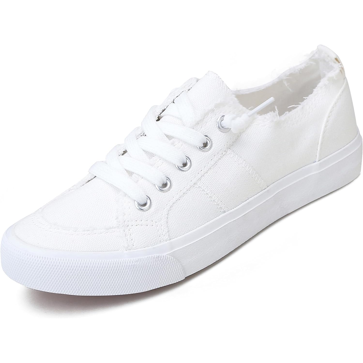 Obtaom Women'S Play Fashion Sneaker White Color Washed And Leopard Canvas Slip On Shoes