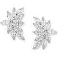 SWEETV Bridal Wedding Earrings for Brides Bridesmaid, Marquise Cubic Zirconia Rhinestone Cluster Earrings for Women, Prom