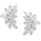 SWEETV Bridal Wedding Earrings for Brides Bridesmaid, Marquise Cubic Zirconia Rhinestone Cluster Earrings for Women, Prom
