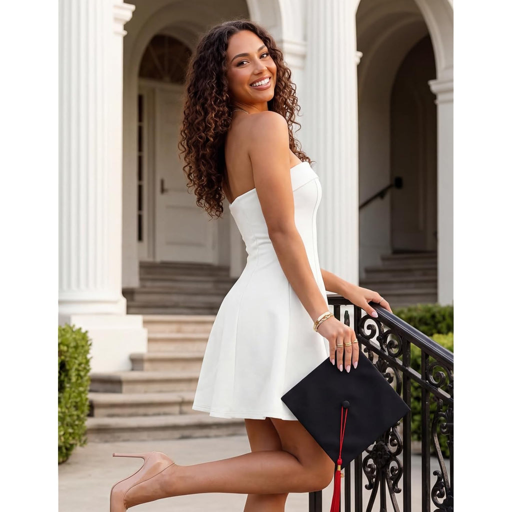 Merokeety Women'S Summer Strapless Tube Mini Dress 2026 Cute Spring Graduation Vacation Beach Birthday Party Short Dresses
