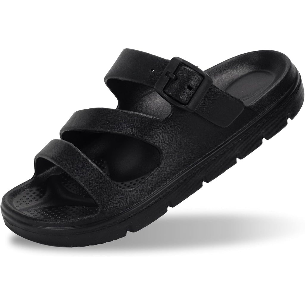 PIMIO Arch Support Sandals for Women Slip On Recovery Slides for Plantar Fasciitis Relief, Non-Slip Lightweight Slippers With Thick Cushion For Waking Foot Pain & All-Day Comfort