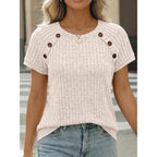 Women's Short Sleeve Shirts Business Casual Blouses Dressy Work Tunic Tops 2026 Spring Sweaters Fashion Clothes