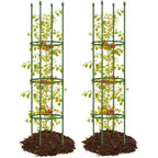 2 Pack Up To 59 Inch Height Adjustable Tomato Cages For Garden | Heavy Duty, Rust-Resistant Trellis, Adjustable Height For Climbing Vegetables & Flowers, Supports Tomatoes,Cucumbers,Peonies
