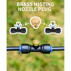 Brass Misting Nozzle Plug, 10 Pack | 10/24 Unc Mister Plugs For Outdoor Cooling System, Greenhouse Garden Watering