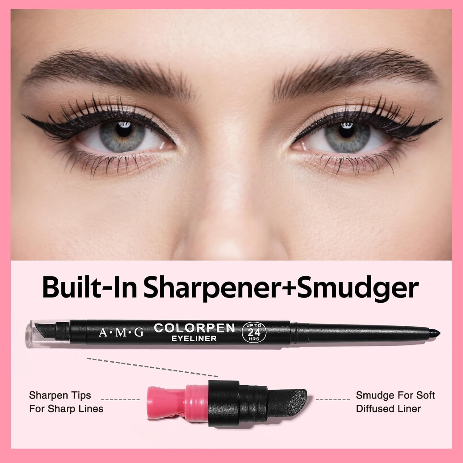 KIMUSE 6 Pack Eyeliner Pencil Set, Waterproof Smudge-proof Long Lasting Ultra‑Fine Smooth Gel Eye Liner for Daily Makeup, High Pigment Eye Makeup Pen for Women Girls