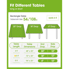 Pureegg Plastic Table Cloth 10 Pack, 54 x 108 Inch Disposable Table Cloths for Party, Picnic and Wedding, Rectangle, White
