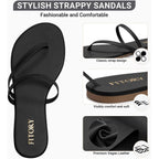 Fitory Womens Flip Flops, Strappy Open Toe Flat Sandals For Summer 2026, Lightweight And Comfortable Slides For Beach And Casual Walking, Indoor And Outdoor Size 6-11