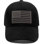 American Flag Trucker Hat - Snapback Hats for Men Women Baseball Cap - Breathable Mesh & Adjustable Fit for Casual Wear Black-1
